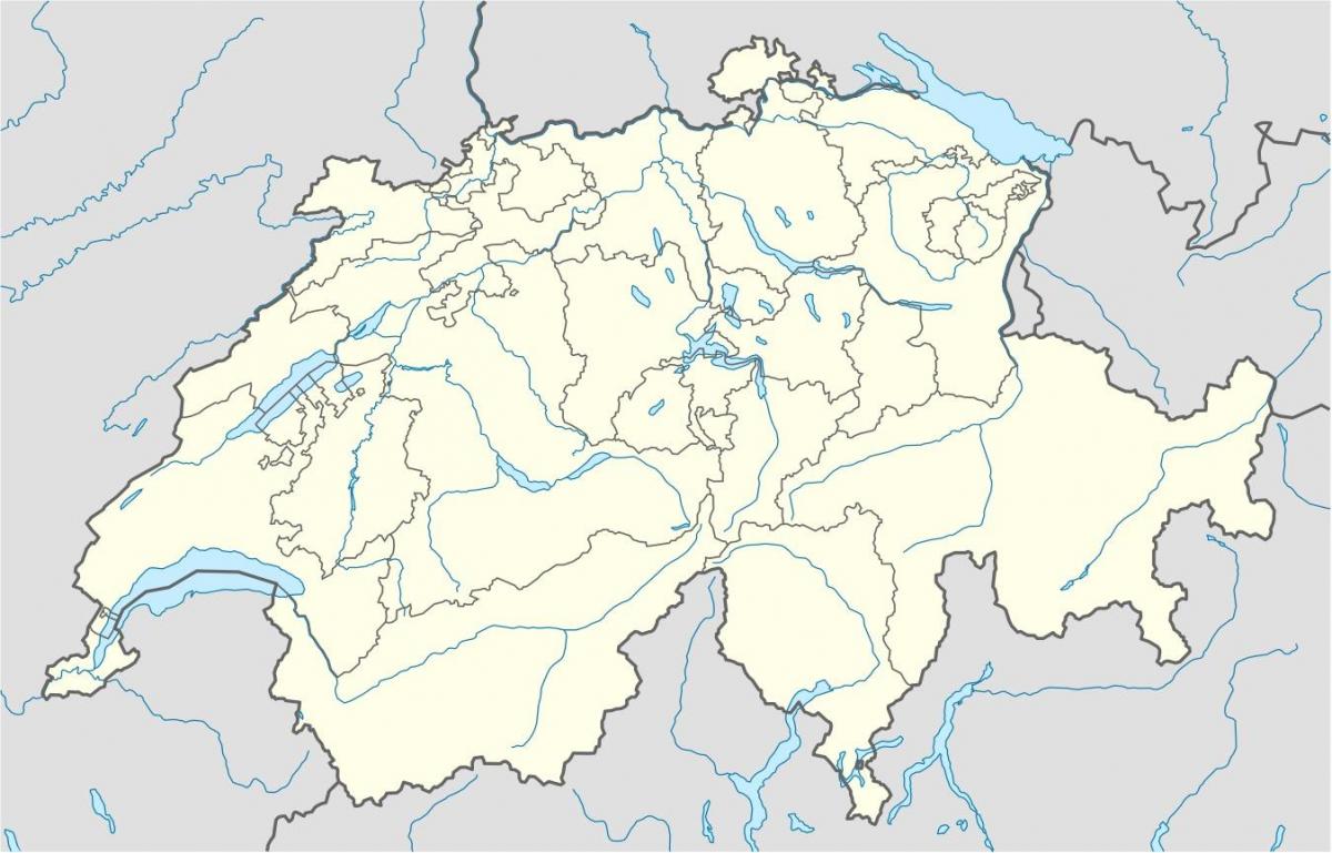kaart van eenvoudige kaart van zwitserland