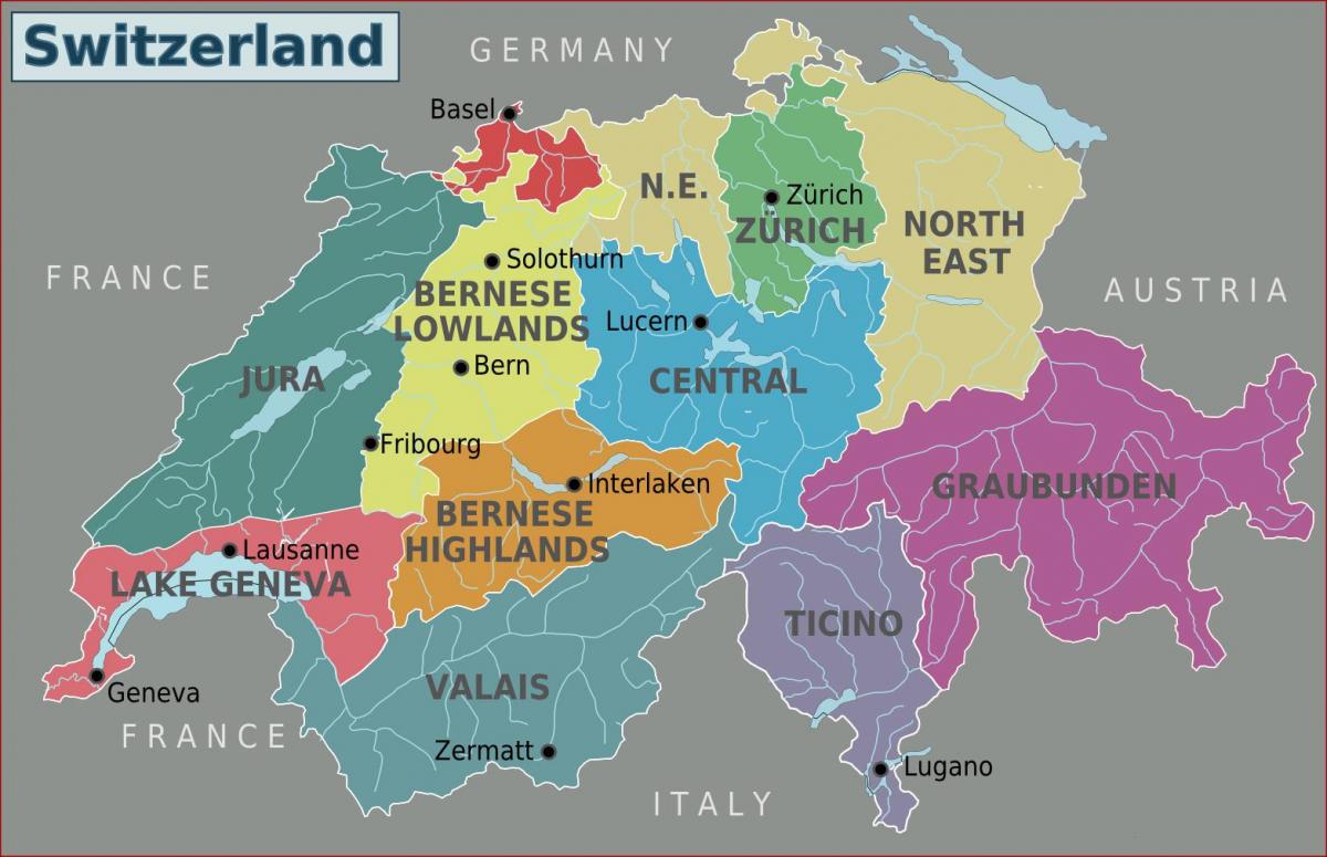 kaart van de stad kaart van zürich zwitserland