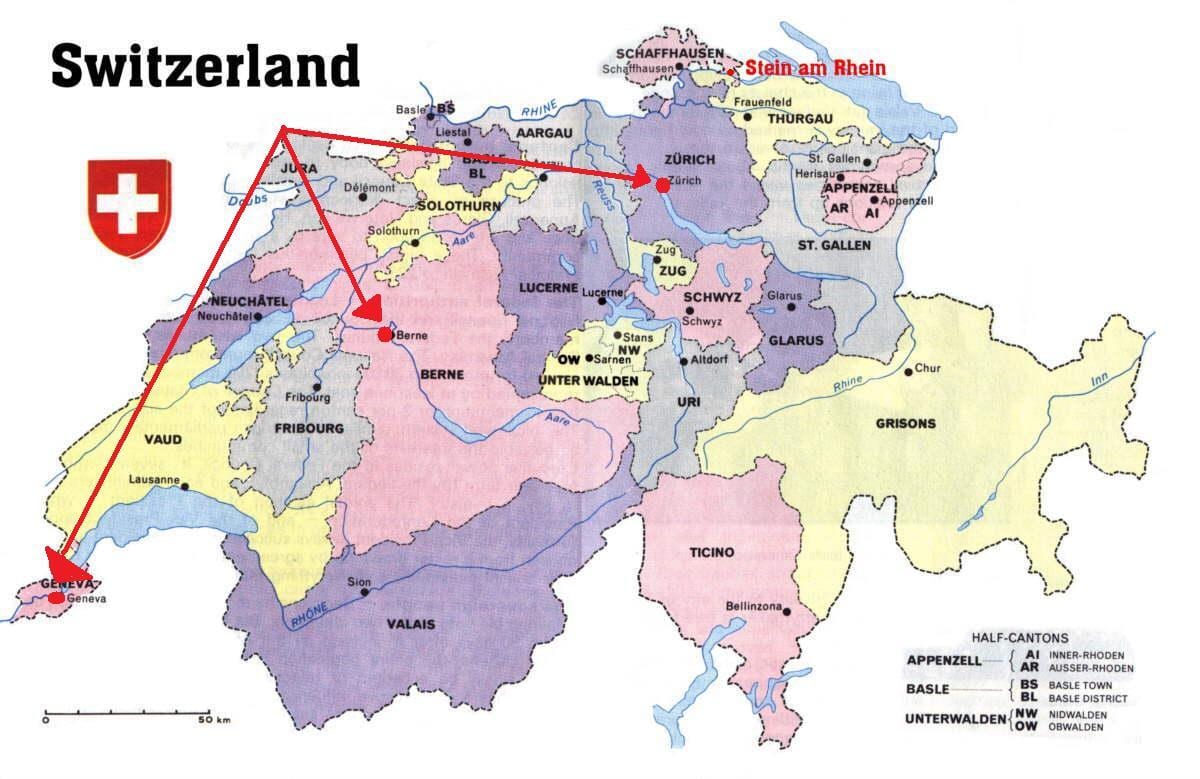 kaart van zürich zwitserland kaart europa