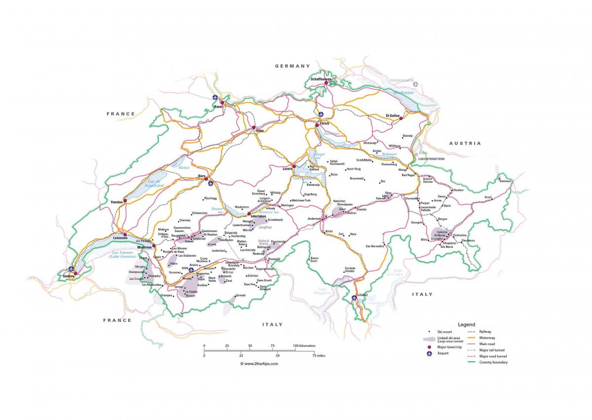 kaart van zwitserland metro 