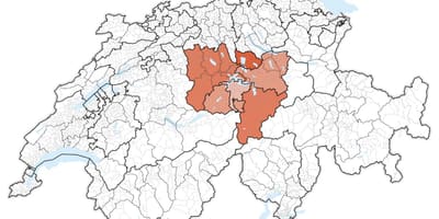 Kaart van centraal-zwitserland 