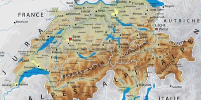 Zwitserland geografische kaart