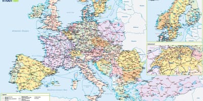 Kaart van interrail zwitserland 