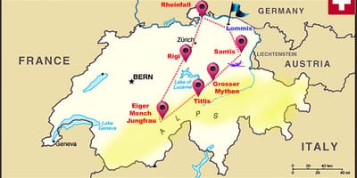 Jungfrau in zwitserland kaart