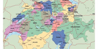 Kaart van zürich zwitserland en omgeving