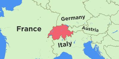 Kaart van zwitserland en de buurlanden