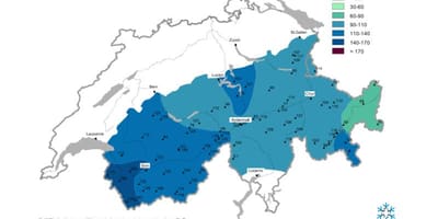 Kaart van sneeuw kaart van zwitserland