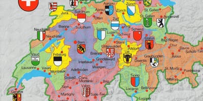 Kaart van de toeristische kaart van zürich zwitserland