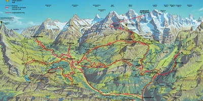 Kaart van wandelkaart zwitserland