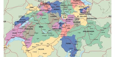 Gedetailleerde kaart van zwitserland
