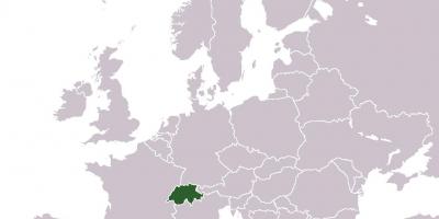 Zwitserland ligging in europa in kaart