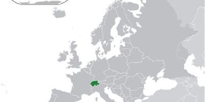 Wereldkaart met zwitserland