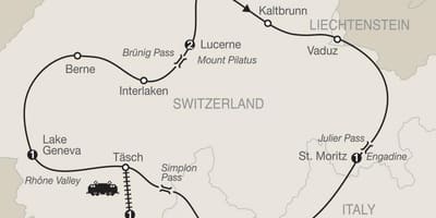 Kaart van zwitserland scenic drives