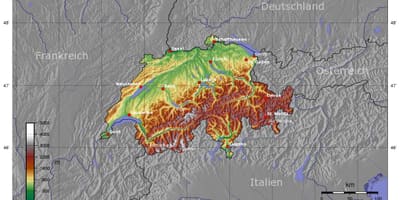 Topo kaart van zwitserland