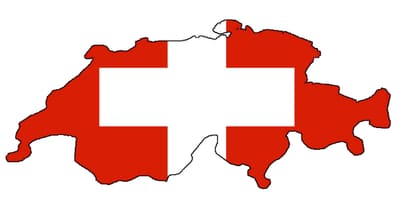 Kaart van zwitserland vlag