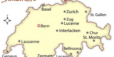 Zürich zwitserland op de kaart